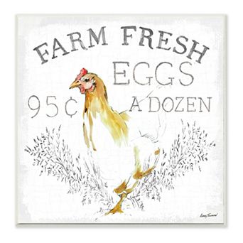 Stupell Home Decor Chicken Farm Fresh Plaque Wall Art