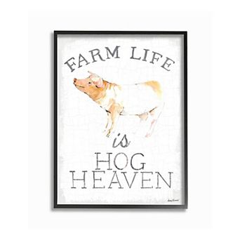 Stupell Home Decor Farm Life Hog Heaven Framed Wall Art