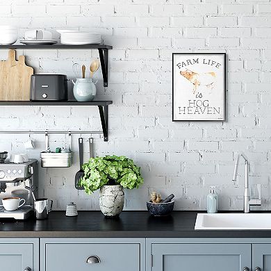 Stupell Home Decor Farm Life Hog Heaven Framed Wall Art