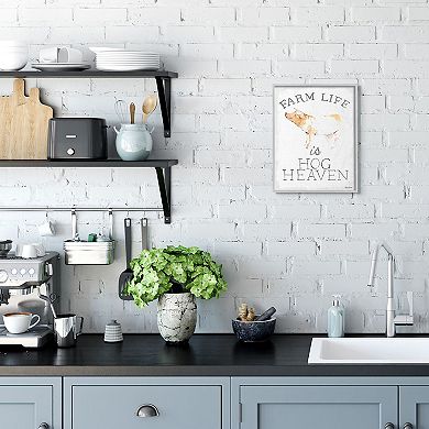 Stupell Home Decor Farm Life Hog Heaven Rustic Framed Wall Art