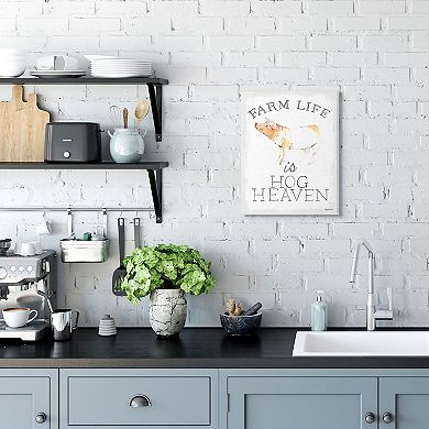 Stupell Home Decor Farm Life Hog Heaven Plaque Wall Art