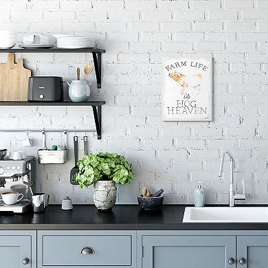 Stupell Home Decor Farm Life Hog Heaven Plaque Wall Art