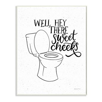 Stupell Home Decor Sweet Cheeks Toilet Plaque Wall Art