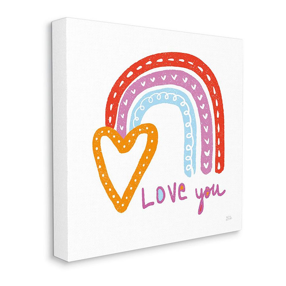 Stupell Home Decor Love You Rainbow Canvas Wall Art