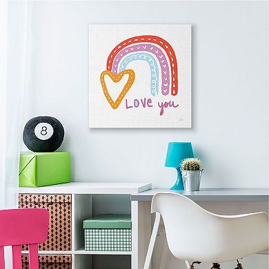 Stupell Home Decor Love You Rainbow Canvas Wall Art
