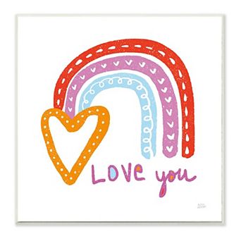 Stupell Home Decor Love You Rainbow Plaque Wall Art