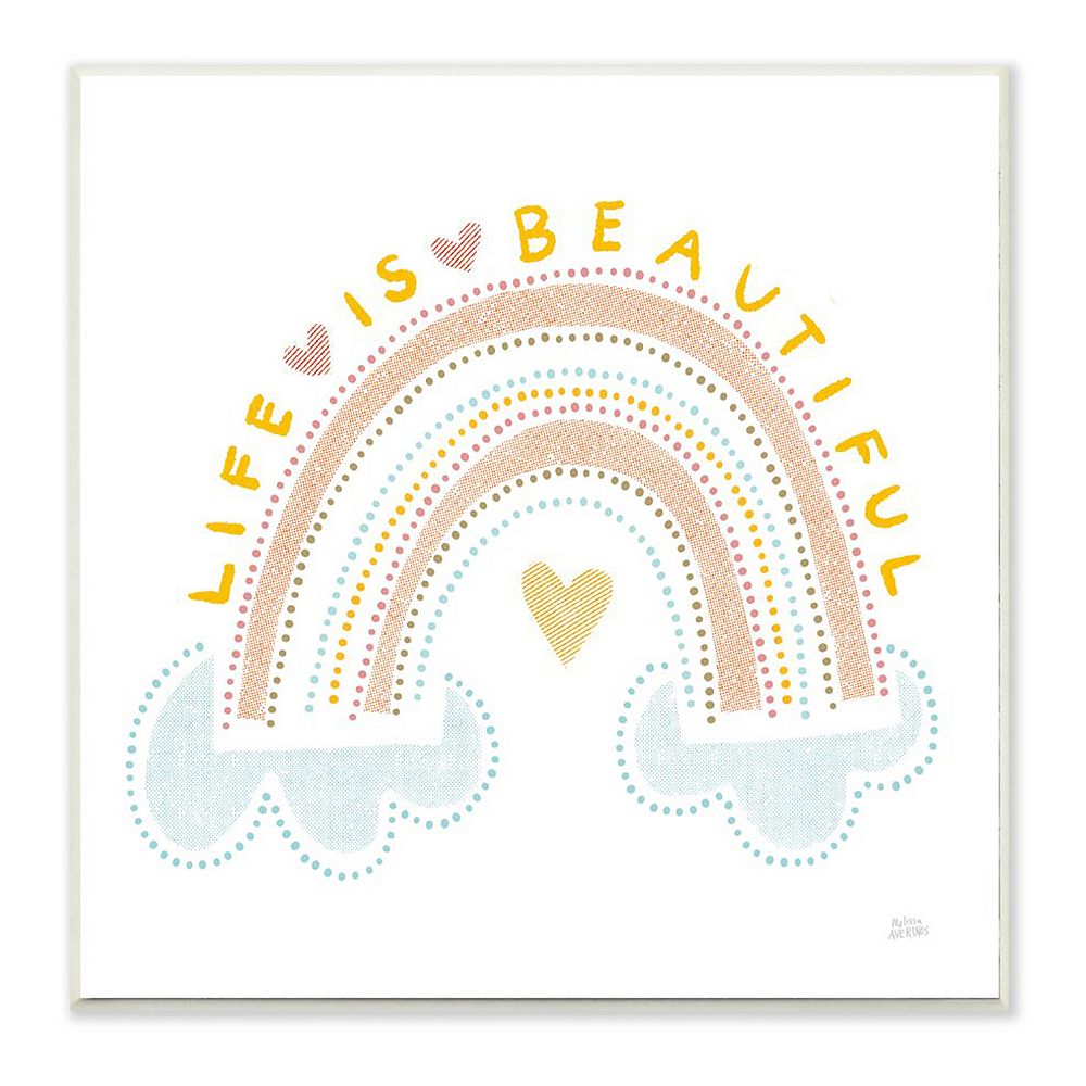 Stupell Home Decor Life Is Beautiful Rainbow Plaque Wall Art