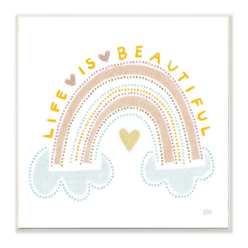 Stupell Home Decor Life Is Beautiful Rainbow Plaque Wall Art, Multi