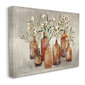 Stupell Home Decor Country Cotton Flower Stems Canvas Wall Art