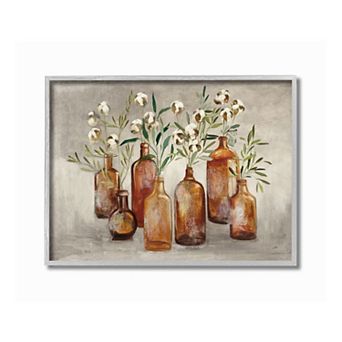 Stupell Home Decor Country Cotton Flower Gray Framed Wall Art