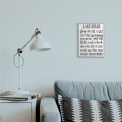 Stupell Home Decor Motivational Lake Rules Framed Wall Art