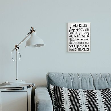 Stupell Home Decor Lake Rules Plaque Wall Art