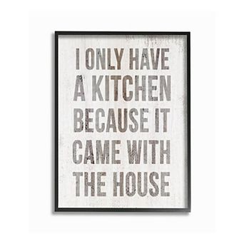 Stupell Home Decor Funny Kitchen Framed Wall Art