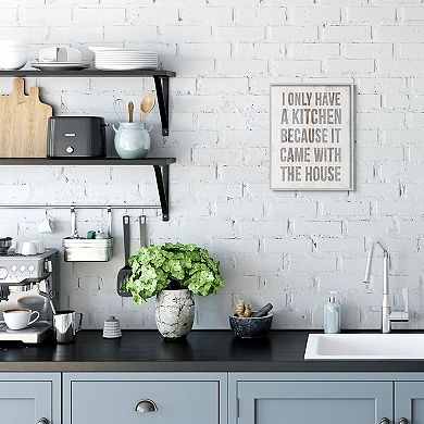 Stupell Home Decor Funny Kitchen Distressed Framed Wall Art