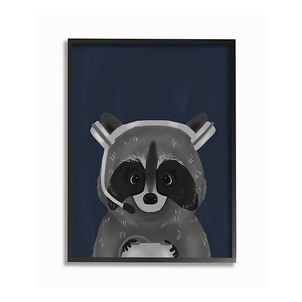 Stupell Home Decor Racoon Gaming Framed Wall Art