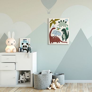 Stupell Home Decor Cartoon Dinosaur Canvas Wall Art