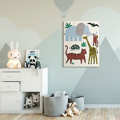 Stupell Home Decor Safari Animals Canvas Wall Art