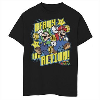 Boys 6-20 Super Mario Luigi And Mario Ready For Action Graphic Tee