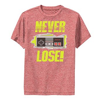 Boys 8-20 Nintendo Never Lose New Gaming Text Graphic Tee