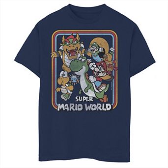 Boys 6-20 Nintendo Super Mario Retro Yoshi Ride Group Shot Graphic Tee