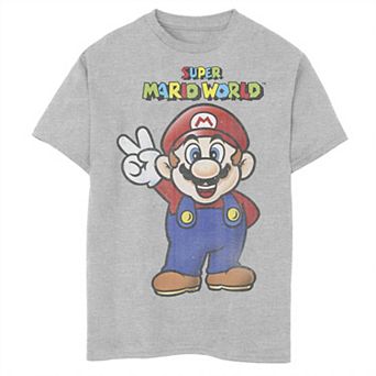 Boys 8-20 Super Mario World Mario Peace Portrait Graphic Tee