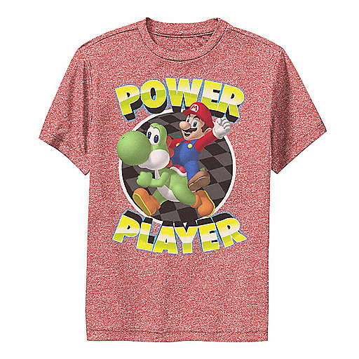 Boys 8 20 Super Mario Yoshi And Mario Power Player Circle Portrait Graphic Tee Kohls - yoshi t shirt roblox