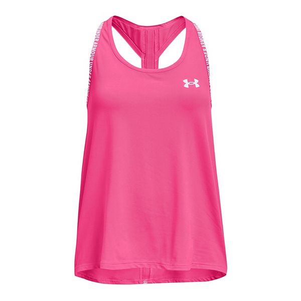 Under Armour Girls Knockout Tank Youth Large 654 Cerise /White 