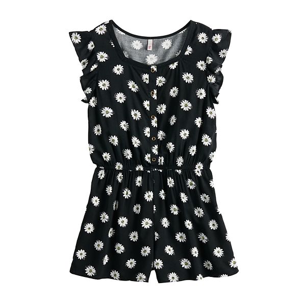 Girls 420 SO® Flutter Sleeve Romper in Regular & Plus Size