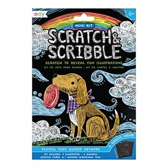 Ooly Playful Pups Mini Scratch & Scribble Art Kit