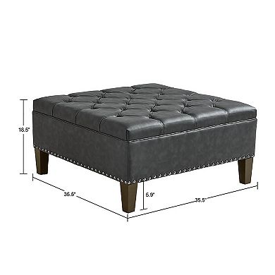 Madison Park Alice Tufted Square Ottoman