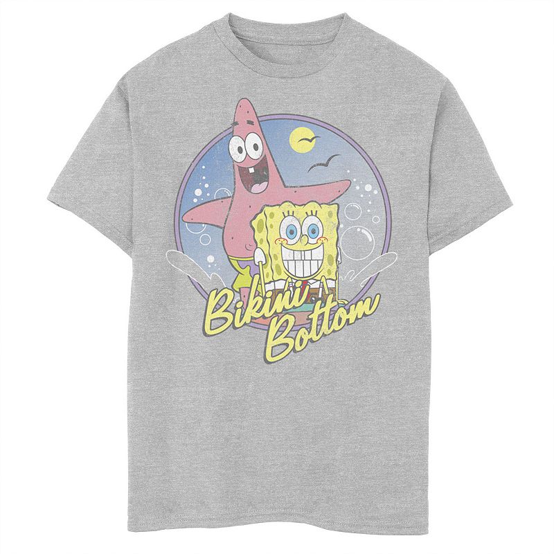 Boys 8-20 SpongeBob SquarePants And Patrick Bikini Bottom Portrait Graphic Tee, Boy's, Size: Small, Athletic Grey