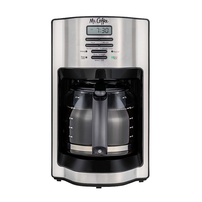 Mr. Coffee - 12-Cup Coffee Maker with Rapid Brew System - Stainless Steel