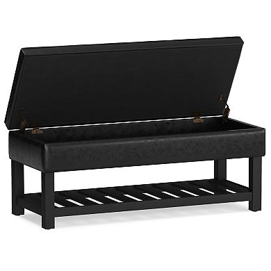 Simpli Home Cosmopolitan Storage Ottoman Bench with Open Bottom