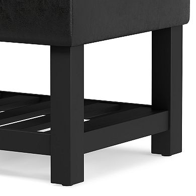 Simpli Home Cosmopolitan Storage Ottoman Bench with Open Bottom