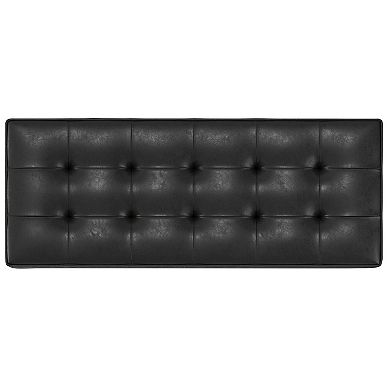 Simpli Home Cosmopolitan Storage Ottoman Bench with Open Bottom