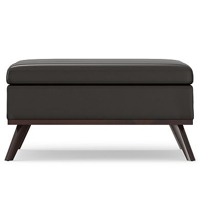 Simpli Home Owen Square Coffee Table Storage Ottoman