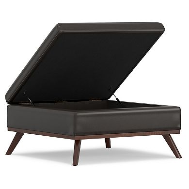 Simpli Home Owen Square Coffee Table Storage Ottoman