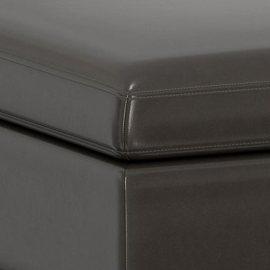 Simpli Home Owen Square Coffee Table Storage Ottoman