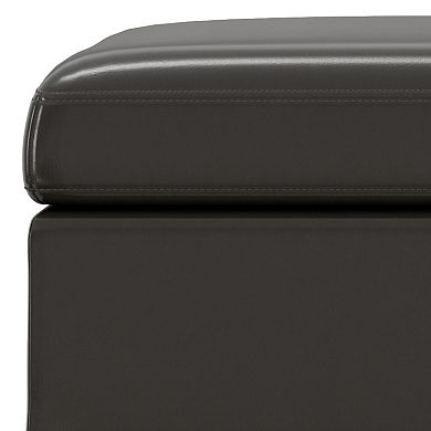 Simpli Home Owen Square Coffee Table Storage Ottoman