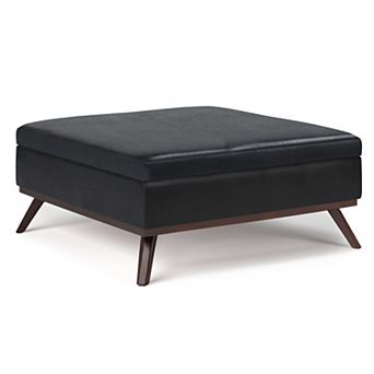 Simpli Home Owen Square Coffee Table Storage Ottoman