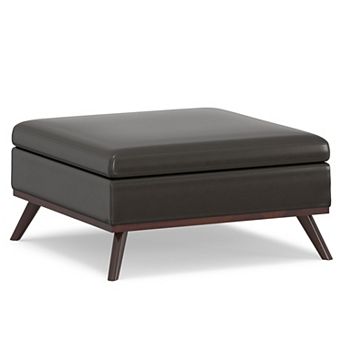 Simpli Home Owen Square Coffee Table Storage Ottoman