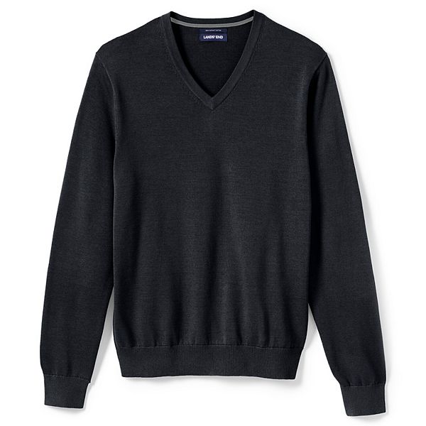 Men's Lands' End Classic-Fit Fine-Gauge Supima Cotton V-neck Sweater