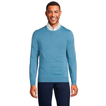 Men's Lands' End Fine-Gauge Supima Cotton Crewneck Sweater