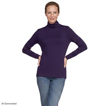 Women's Lands' End Supima Cotton Long Sleeve Turtleneck