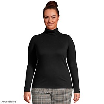 Plus Size Lands' End Supima Cotton Long Sleeve Turtleneck