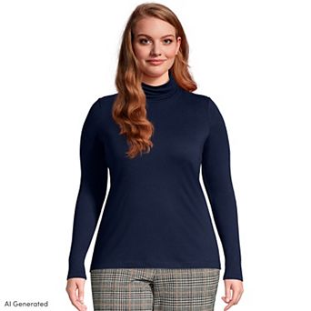 Plus Size Lands' End Supima Cotton Long Sleeve Turtleneck