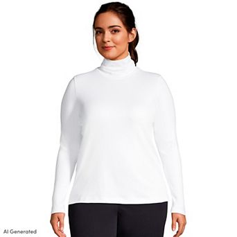 Plus Size Lands' End Supima Cotton Long Sleeve Turtleneck