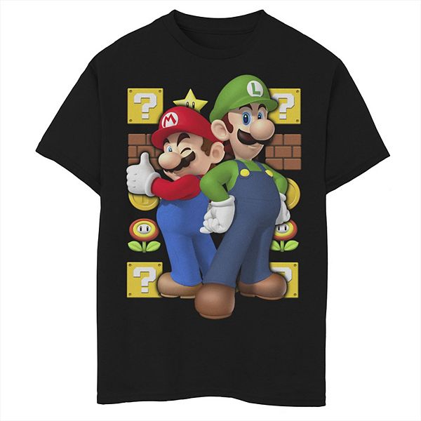 Boys 8-20 Nintendo Super Mario Luigi Thumbs Up Graphic Tee