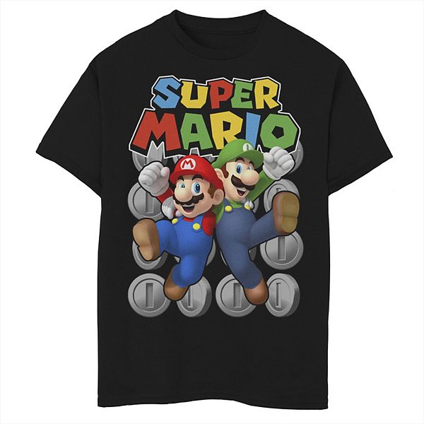 Boys 8-20 Super Mario Luigi And Mario Coin Portrait Graphic Tee