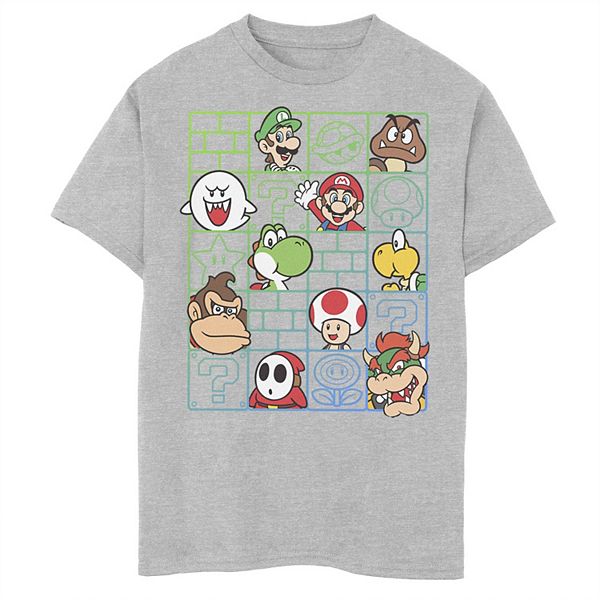 Boys 8-20 Nintendo Super Mario Character Power Up Boxes Graphic Tee